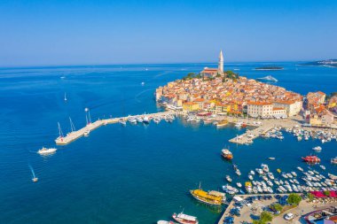 Hırvat kenti Rovinj 'in hava manzarası