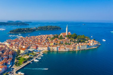 Hırvat kenti Rovinj 'in hava manzarası