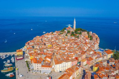 Hırvat kenti Rovinj 'in hava manzarası