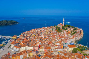 Hırvat kenti Rovinj 'in hava manzarası