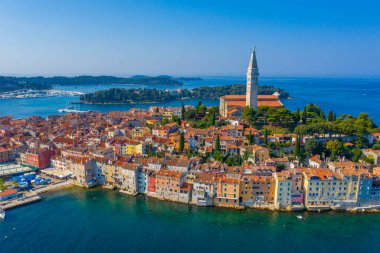 Hırvat kenti Rovinj 'in hava manzarası