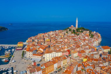 Hırvat kenti Rovinj 'in hava manzarası