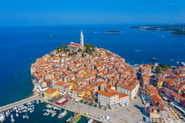 Hırvat kenti Rovinj 'in hava manzarası