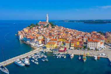 Hırvat kenti Rovinj 'in hava manzarası