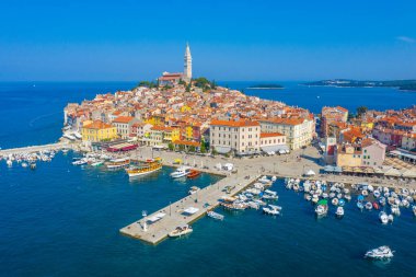 Hırvat kenti Rovinj 'in hava manzarası