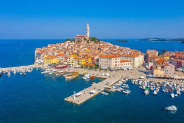 Hırvat kenti Rovinj 'in hava manzarası