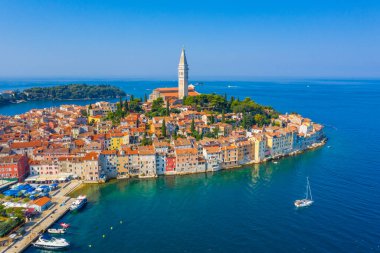 Hırvat kenti Rovinj 'in hava manzarası