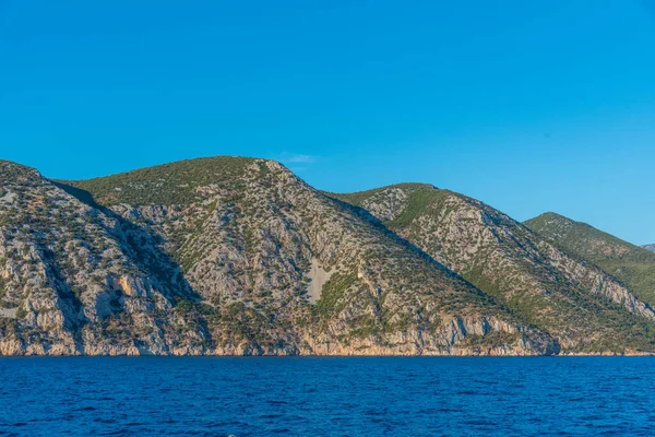 Chaîne Montagnes Face Île Korcula Croatie — Photo
