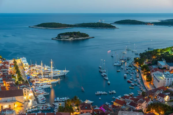 Sunset View Marina Hvar Horvátország — Stock Fotó