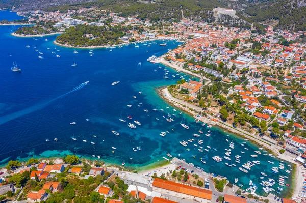 Aerial View Croatian Town Hvar — стоковое фото