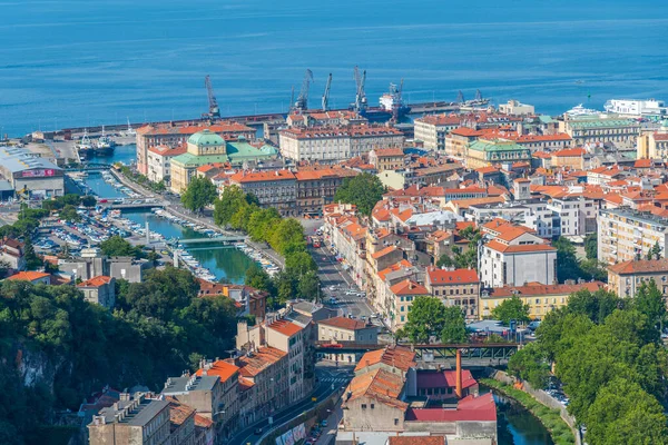 Letecký Pohled Chorvatské Město Rijeka — Stock fotografie