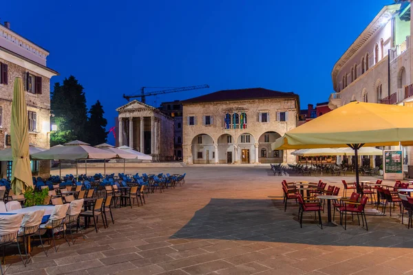 Sunrise View Temple Augustus Government Office Croatian Town Pula — Stock Photo, Image