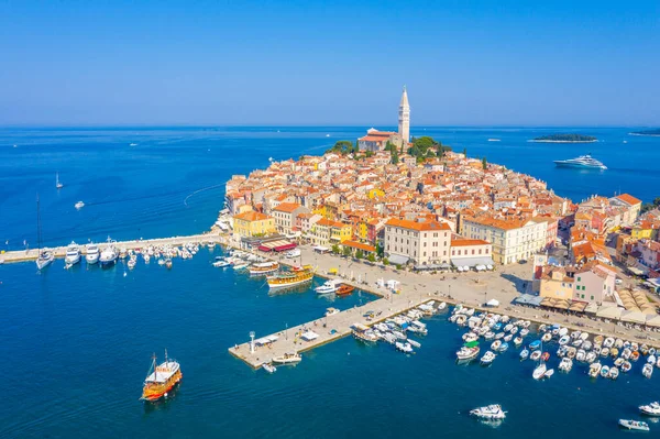 Hırvat kenti Rovinj 'in hava manzarası
