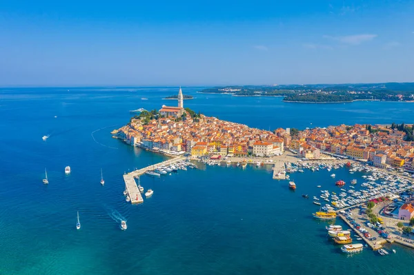 Hırvat kenti Rovinj 'in hava manzarası