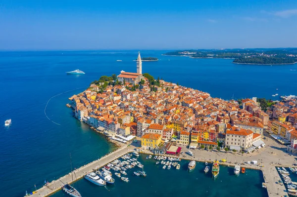 Hırvat kenti Rovinj 'in hava manzarası