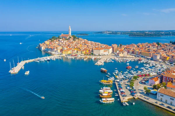 Hırvat kenti Rovinj 'in hava manzarası