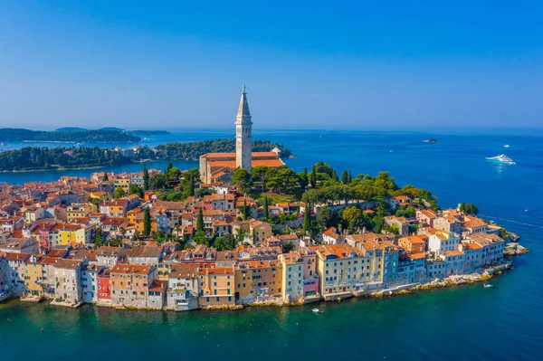 Hırvat kenti Rovinj 'in hava manzarası