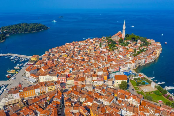 Hırvat kenti Rovinj 'in hava manzarası
