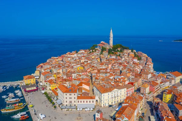 Hırvat kenti Rovinj 'in hava manzarası