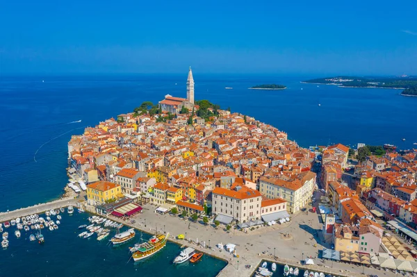 Hırvat kenti Rovinj 'in hava manzarası