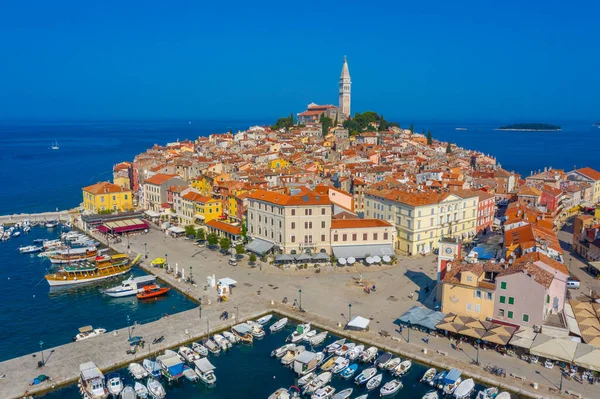 Hırvat kenti Rovinj 'in hava manzarası