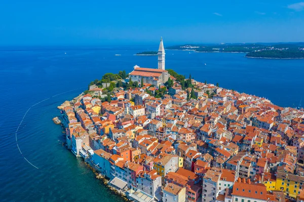 Hırvat kenti Rovinj 'in hava manzarası