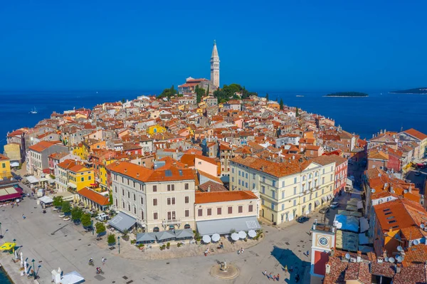 Hırvat kenti Rovinj 'in hava manzarası