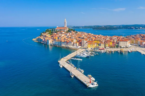 Hırvat kenti Rovinj 'in hava manzarası