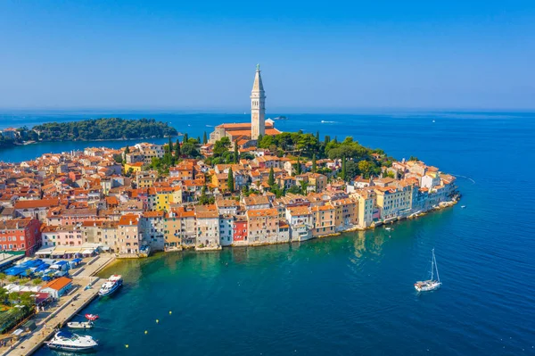 Vista Aerea Della Città Croata Rovigno — Foto Stock