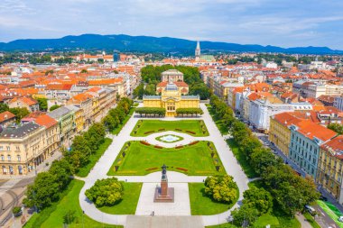 Hırvat başkenti Zagreb 'in Panoraması