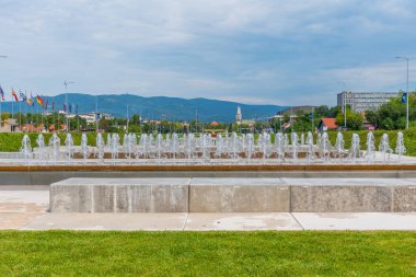 Hırvatistan 'ın Zagreb kentinde çeşme parkı