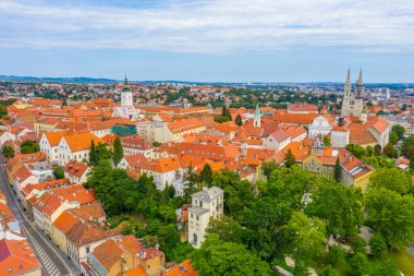 Hırvatistan 'ın başkenti Zagreb' in Panorama manzarası