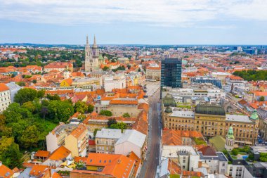 Hırvatistan 'ın Zagreb şehir merkezindeki Panorama