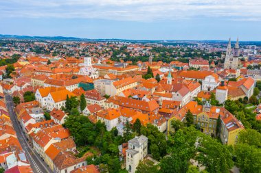 Hırvatistan 'ın başkenti Zagreb' in Panorama manzarası