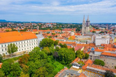 Hırvatistan 'ın başkenti Zagreb' in Panorama manzarası