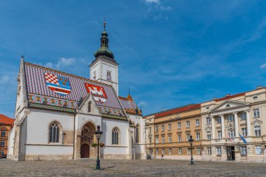 Hırvatistan 'ın Zagreb kentindeki St. Mark Kilisesi