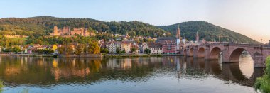 Neckar nehrinin arkasındaki Heidelberg Panoraması, Alman