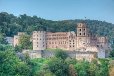 Almanya 'daki Heidelberg kalesinin manzarası
