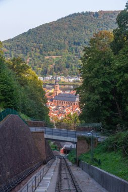 Heidelberg, Almanya 'daki konigstuhl tepesine giden teleferik.