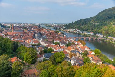 Almanya 'nın Heidelberg kentinin havadan görünüşü