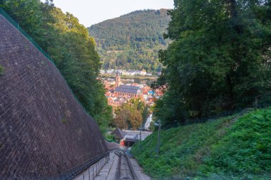 Heidelberg, Almanya 'daki konigstuhl tepesine giden teleferik.