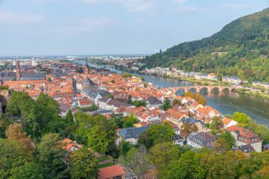 Almanya 'nın Heidelberg kentinin havadan görünüşü