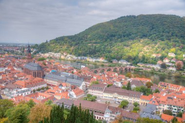 Almanya 'nın Heidelberg kentinin havadan görünüşü