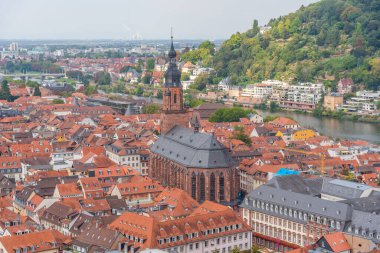 Almanya 'nın Heidelberg kentinin havadan görünüşü