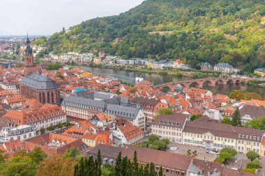 Almanya 'nın Heidelberg kentinin havadan görünüşü