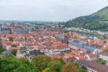 Almanya 'nın Heidelberg kentinin havadan görünüşü