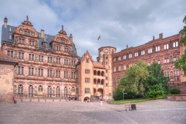 Almanya 'nın Heidelberg kentindeki sarayın ana avlusu.