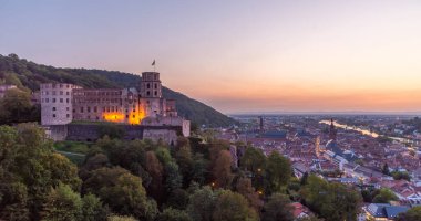 Heidelberg, Almanya 'da günbatımı manzarası