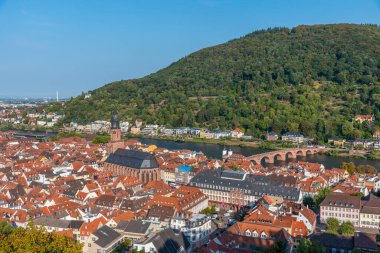 Almanya 'nın Heidelberg kentinin havadan görünüşü