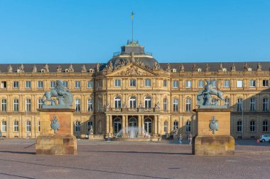 Almanya 'nın Stuttgart kentindeki yeni sarayın manzarası